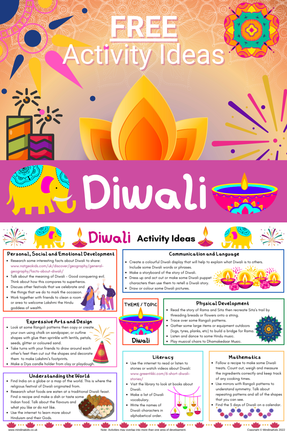 FREE Diwali Activity Ideas Sheet MindingKids