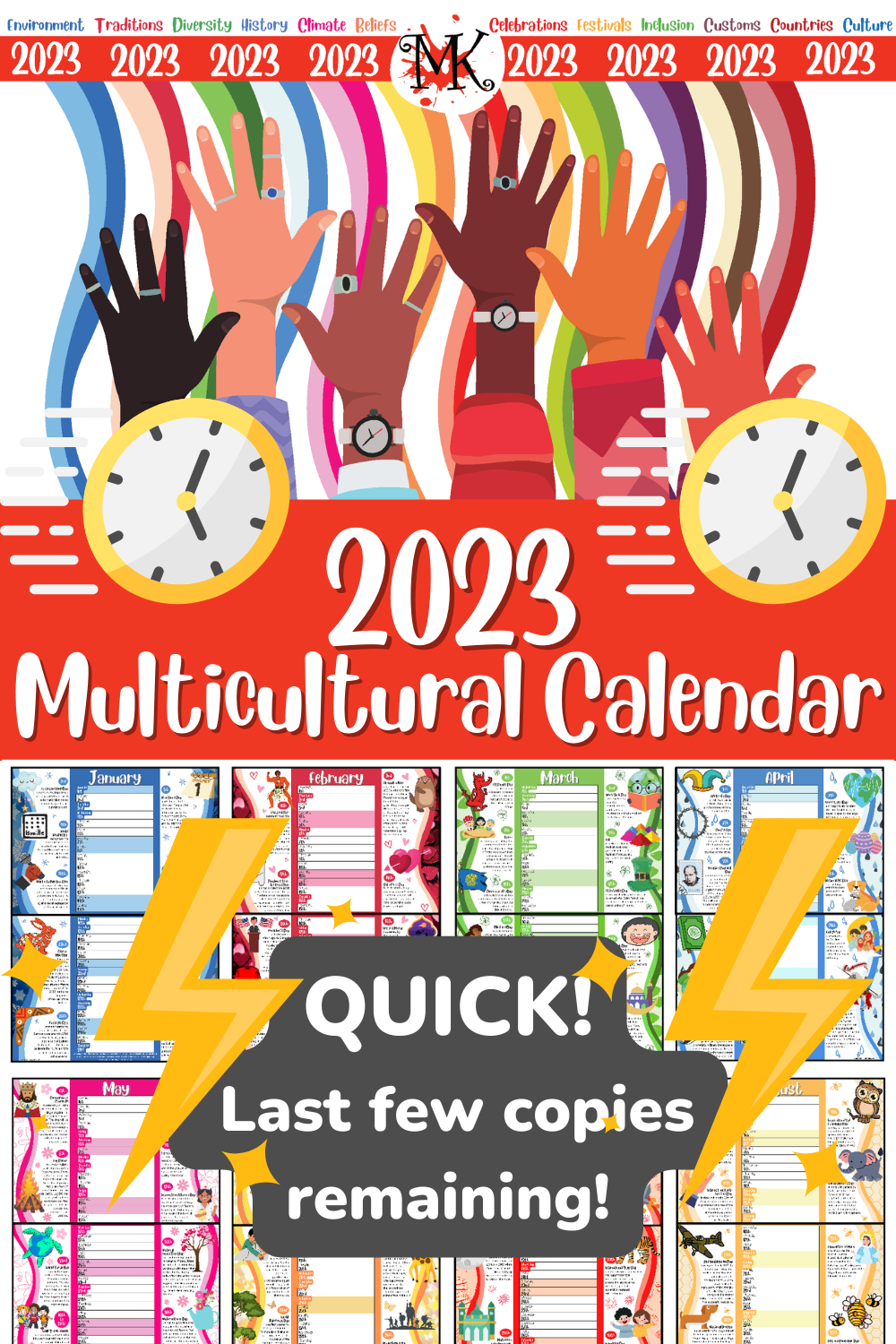 LAST COPIES 2023 Multicultural Calendar MindingKids
