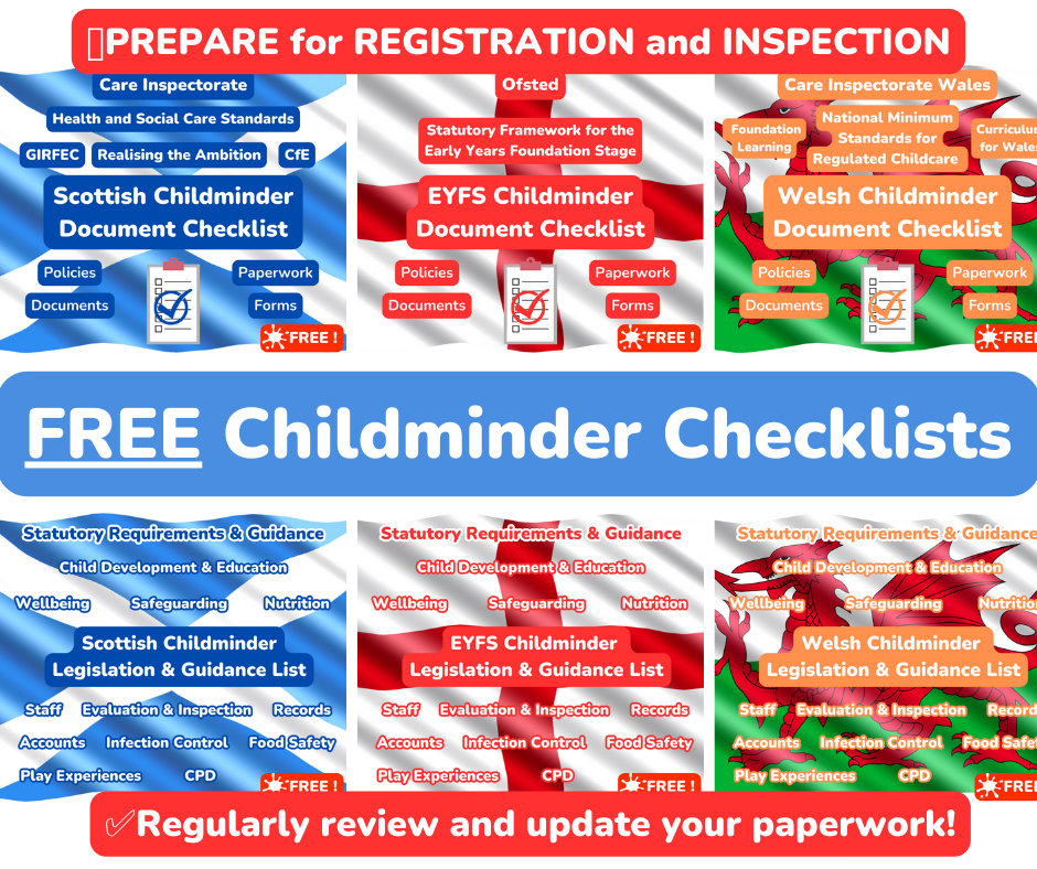 FREE Childminder Checklists