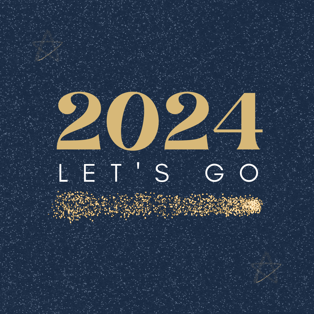 Gold Navy 2024 Sparkler New Year Animated Social Media