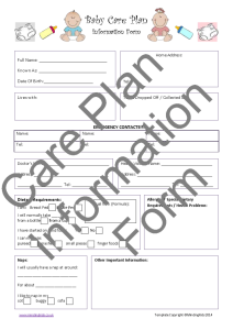 Baby Care Plan_Information Form