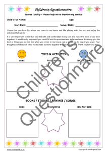 Children Questionnaire