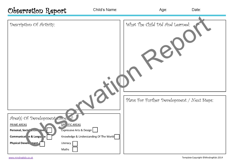 toddler observation report