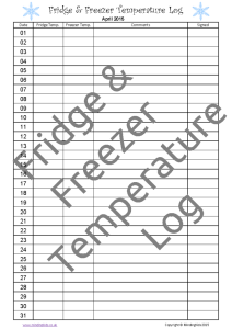 Fridge & Freezer Temperature Log