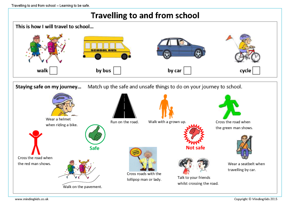 different ways to travel to school
