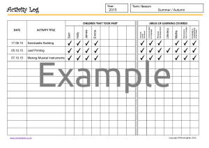 activity log sheet example sheets journal eyfs mindingkids shanarri