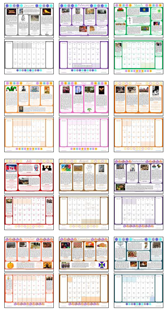 2016 Multicultural Calendar - Childminders, Nurseries 