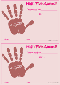 High Five Award_pink