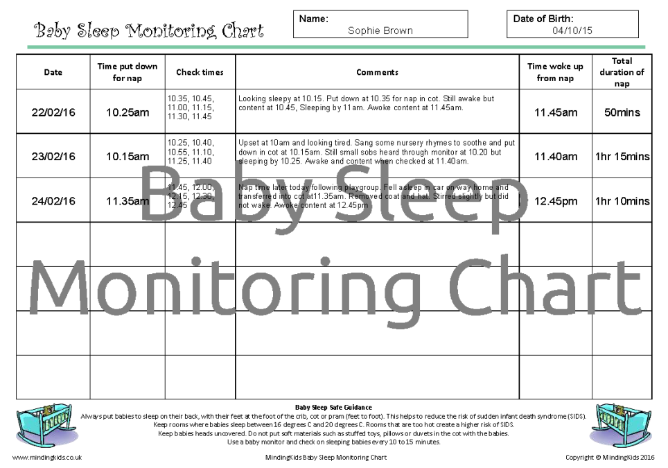 Nap Chart Baby