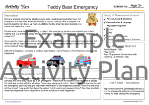 Activity Plan - Teddy Bear Emergency