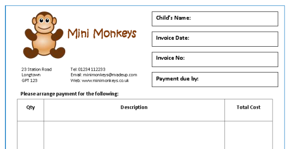 invoices  receipts  mindingkids