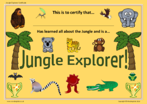 Jungle Explorer Certificate