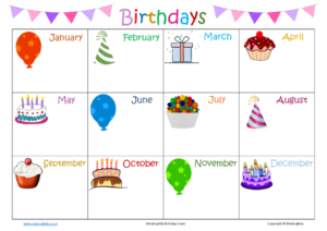 FREE Birthday Chart