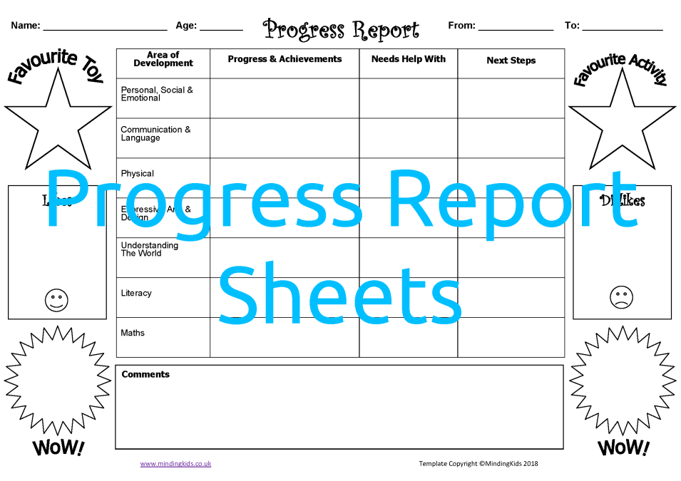 Progress Report Sheets