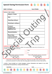 Special Outing / Trip Permissions Form