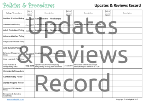 Updates & Reviews Record