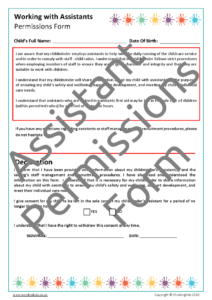 Assistant Permissions Form