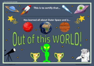 Out of this World Certificate