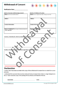 Withdrawal of Consent