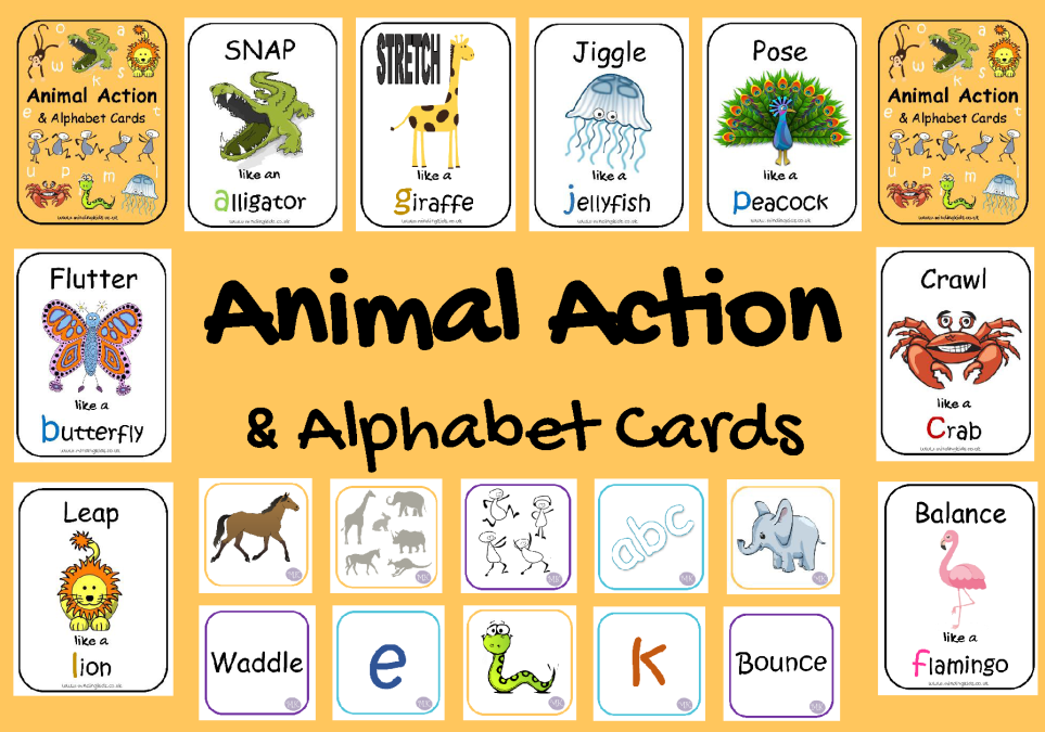 Animal Action & Alphabet Cards - MindingKids