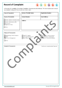Record of Complaints