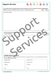 Support Services Form