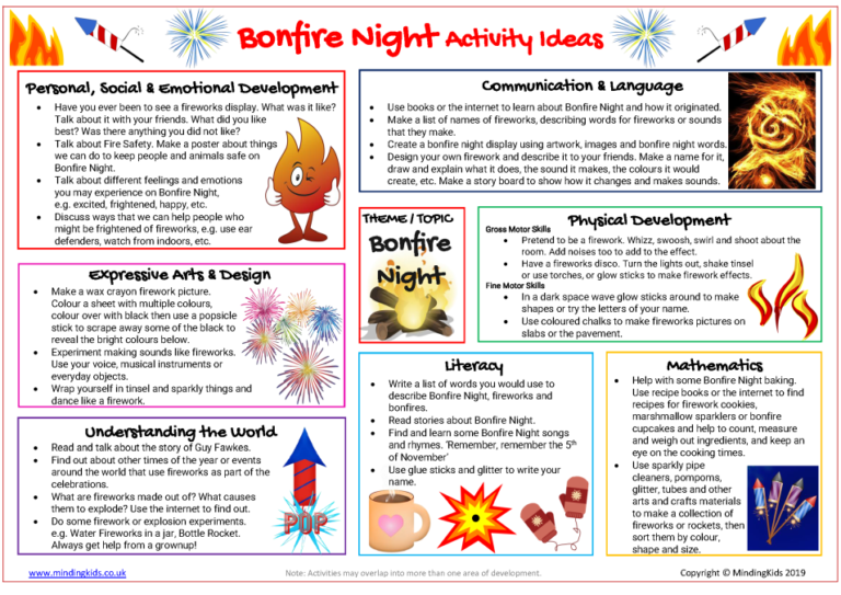 bonfire night homework ideas