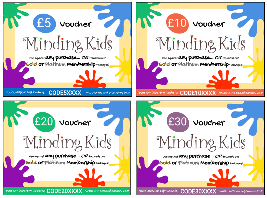 gift vouchers for kids