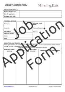 Job Application Form