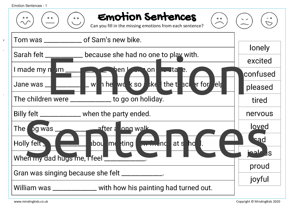 Emotions Sentences MindingKids