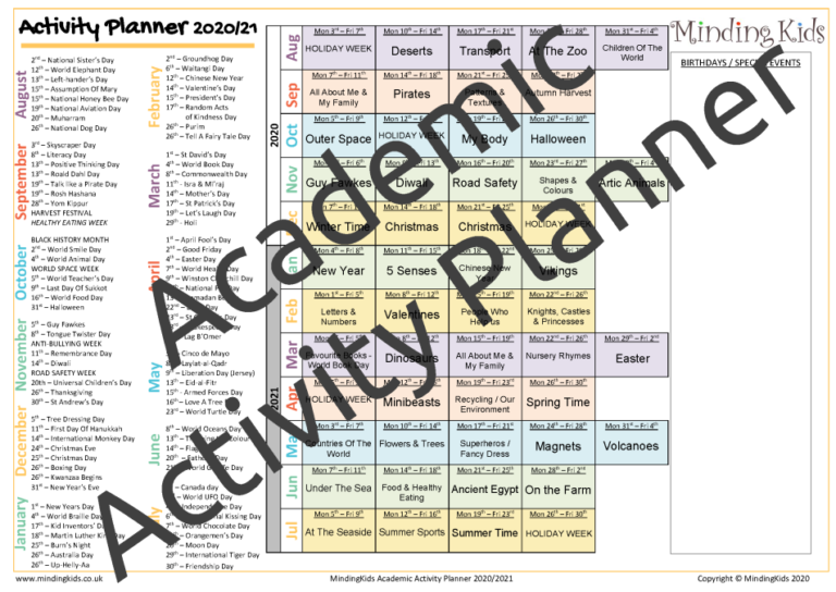 Academic Activity Planner 2020_2021_EXAMPLE - MindingKids