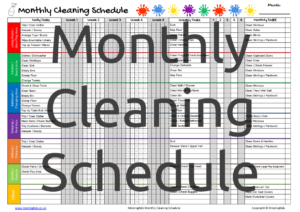 Monthly Cleaning Schedule