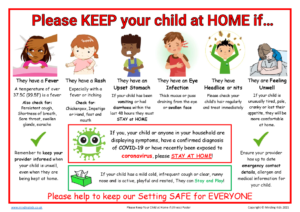 Please keep your child at home poster