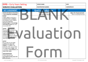 Blank EYFS Service Evaluation