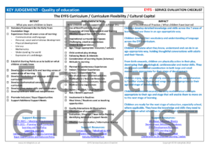 EYFS Evaluation Checklist