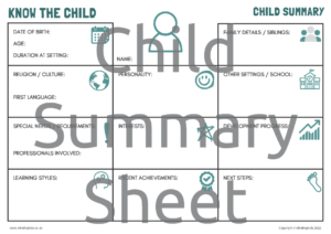 Know the Child - Child Summary 