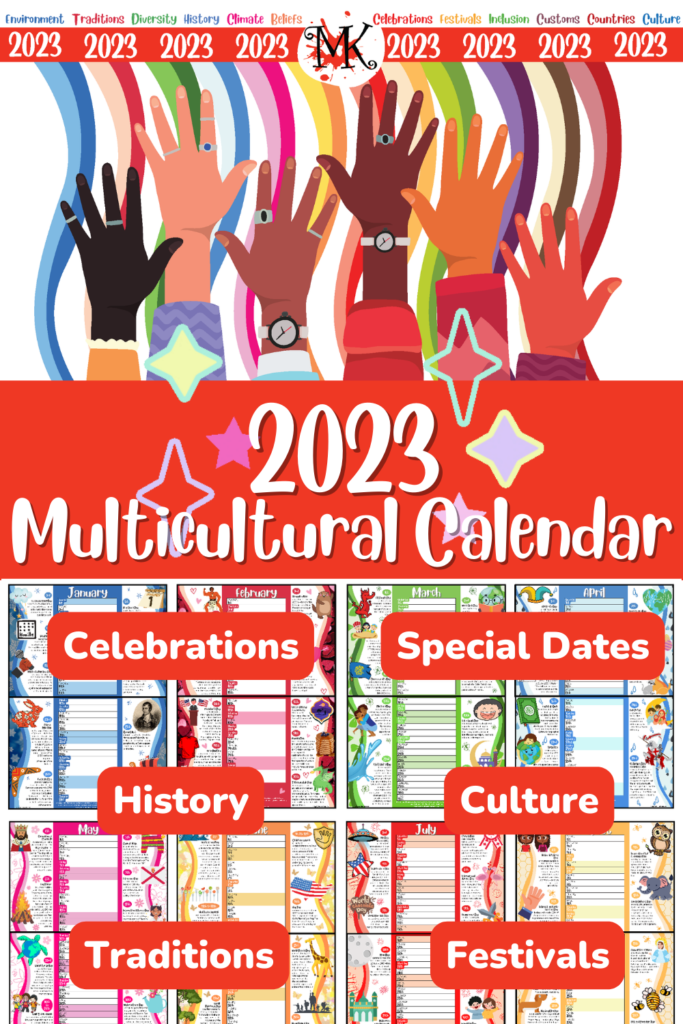 2023 Multicultural Calendar Pinterest MindingKids