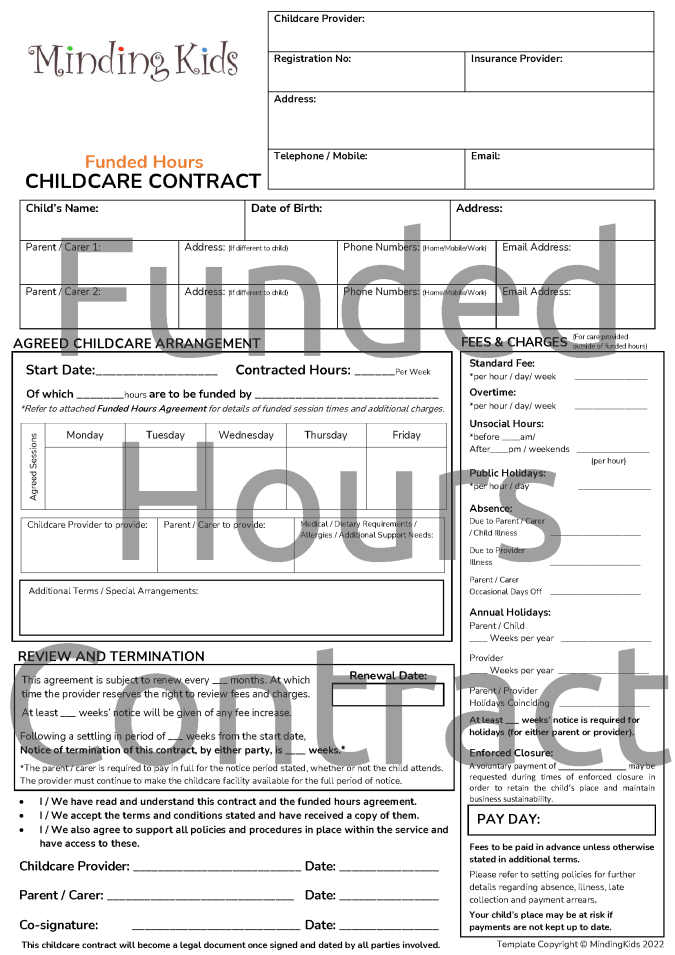 Childcare Contract_Funded Hours