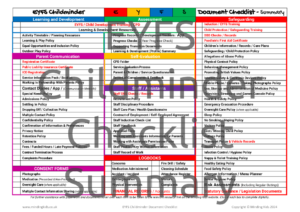 EYFS Checklist Summary