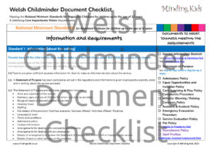Welsh Childminder Document Check List