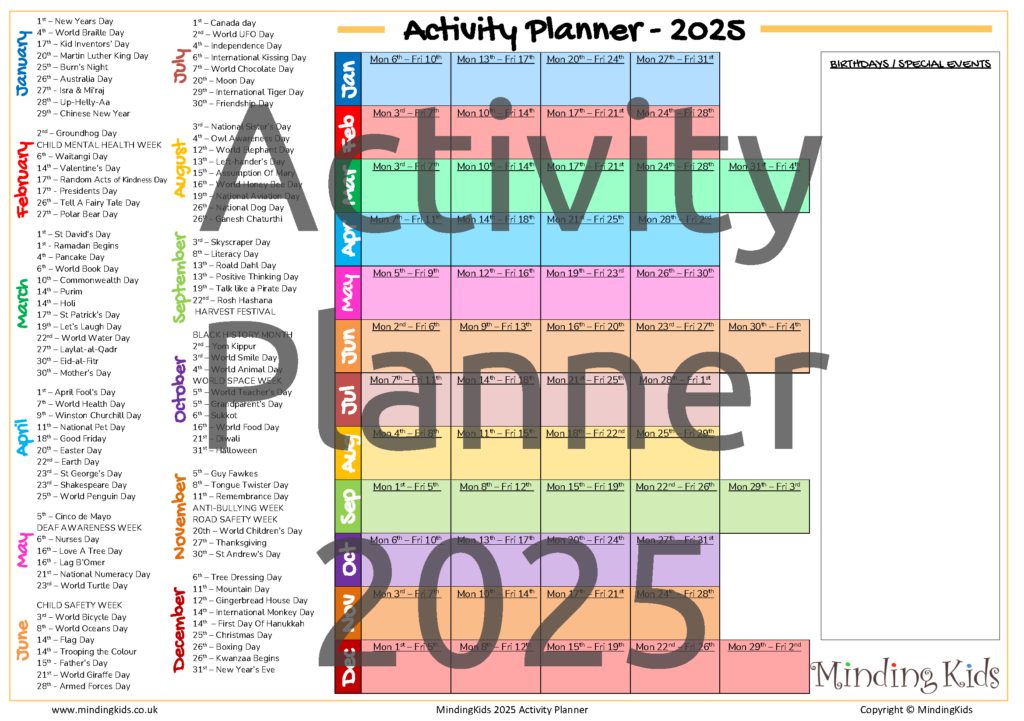 Activity Planner 2025